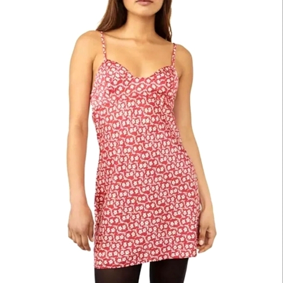 Free People On Our Radar Slip dress floral size large - Picture 1 of 5